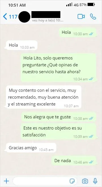 Reseña verificada de cliente IPTV Chile Premium 2